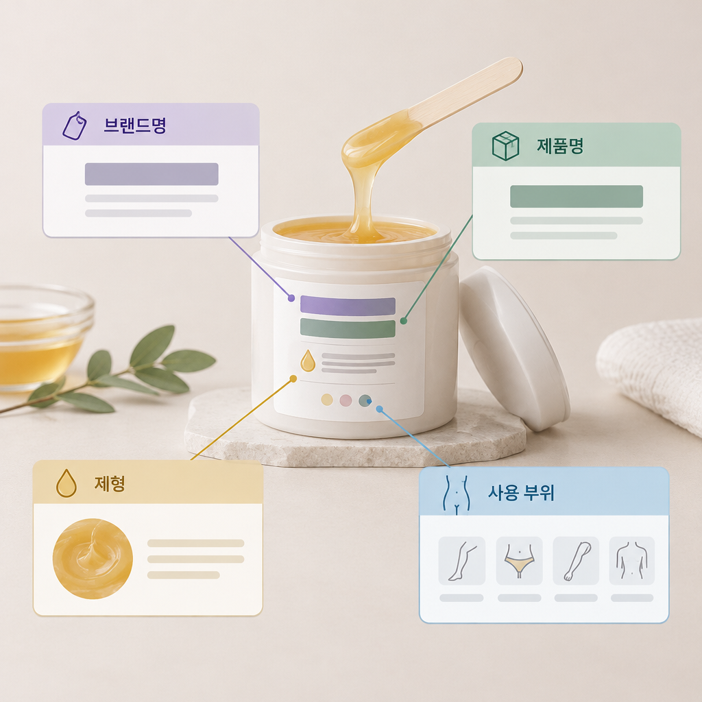 AI 생성 설명 이미지: 파주 왁싱샵 도도라인왁싱 파주운정본점 | 브랜드명과 왁스 표시를 구분해 읽는 법